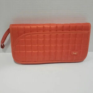 Lug Tango Orange Passport Travel Wallet Quitled Organizer Wristlett.